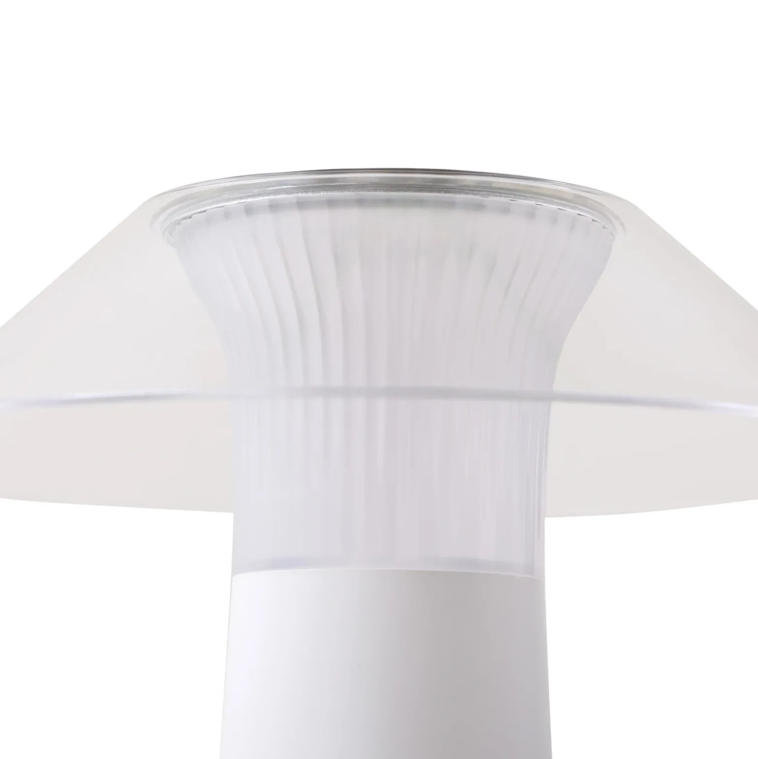 Lámpara de sobremesa recargable de LED Lindby Gomba, blanca, atenuable