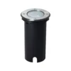 Lámpara de suelo empotrable Itch, Ø 11 cm, acero inoxidable, metal