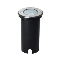 Lámpara de suelo empotrable Itch, Ø 11 cm, acero inoxidable, metal