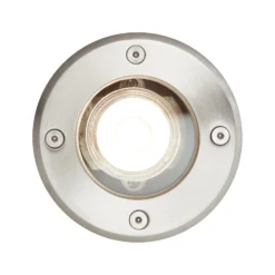 Lámpara de suelo empotrable Itch, Ø 11 cm, acero inoxidable, metal