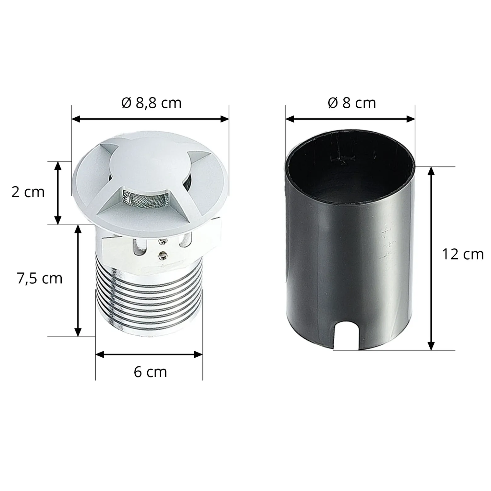Lámpara de suelo empotrable Milara de Lucande, 4 salidas de luz, GU10