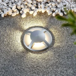 Lámpara de suelo empotrable Milara de Lucande, 4 salidas de luz, GU10
