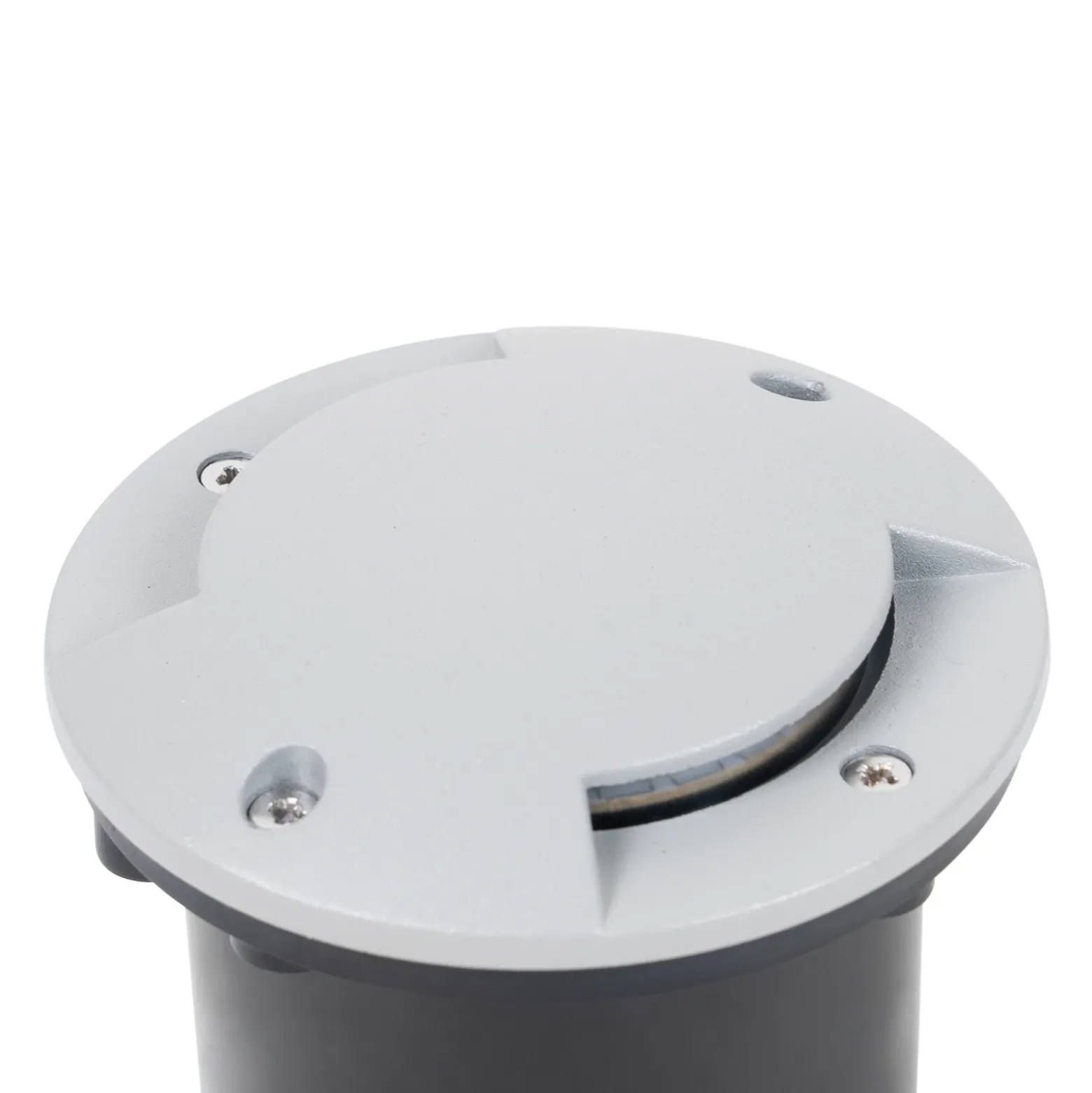 Lámpara de suelo LED empotrable Lindby Nandita, Ø 10 cm, plata, IP65