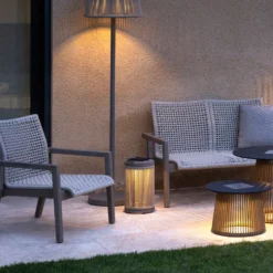Lámpara de suelo solar LED Rop&Strip altura 40 cm, 3.000 K, 500 lm