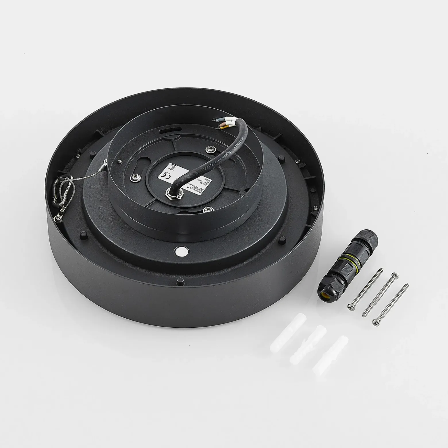 Lámpara de techo LED para exterior Nona de Molto Luce, Ø 22,8 cm, antracita