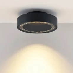 Lámpara de techo LED para exterior Nona de Molto Luce, Ø 22,8 cm, antracita