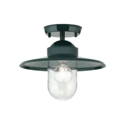 Lámpara de techo para exterior Edward, verde, Ø 27,5 cm, aluminio/vidrio