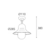 Lámpara de techo para exterior Campanula 2095, latón envejecido, Ø 29 cm IP44