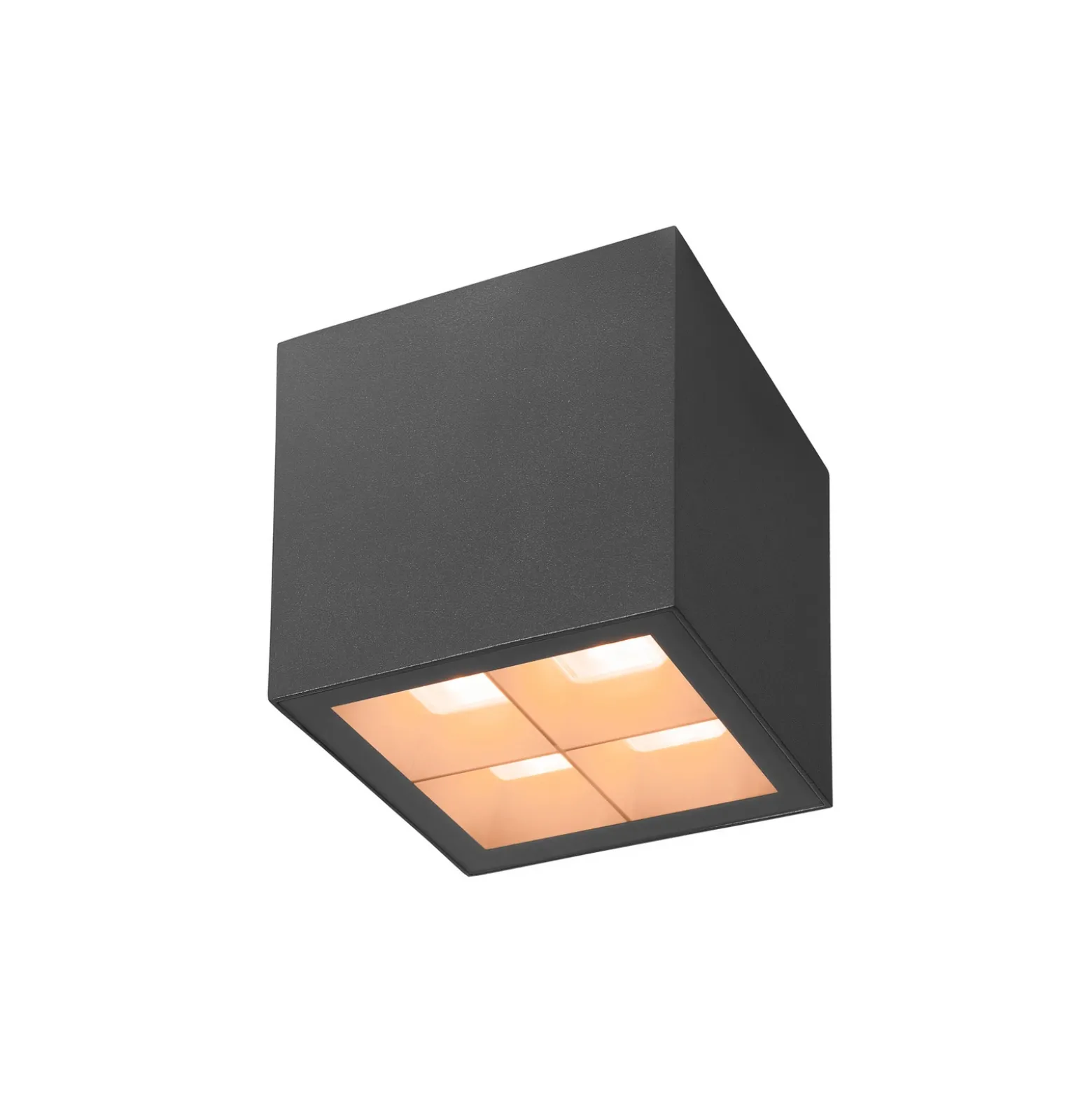Lámpara de techo SLV LED S-Cube, antracita, aluminio, longitud 9,5 cm