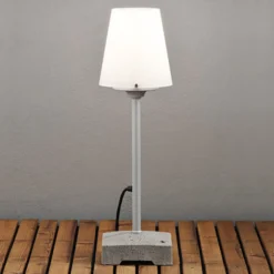 Lámpara de terraza Lucca, gris, altura 59 cm, metal, IP44