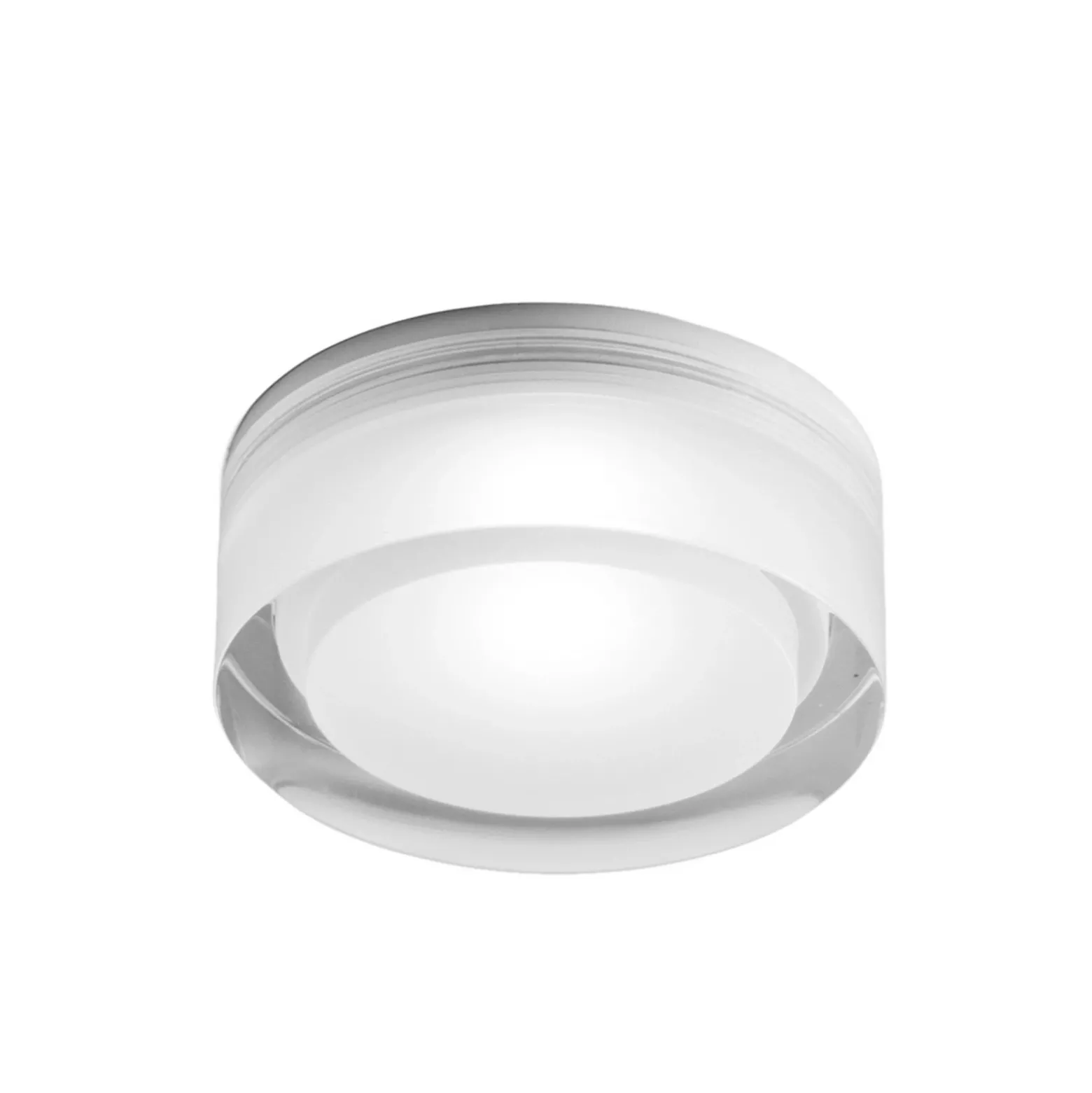 Lámpara empotrable Egger DLS Phoenix, blanca, Ø 9 cm, acrílico 3.000 K