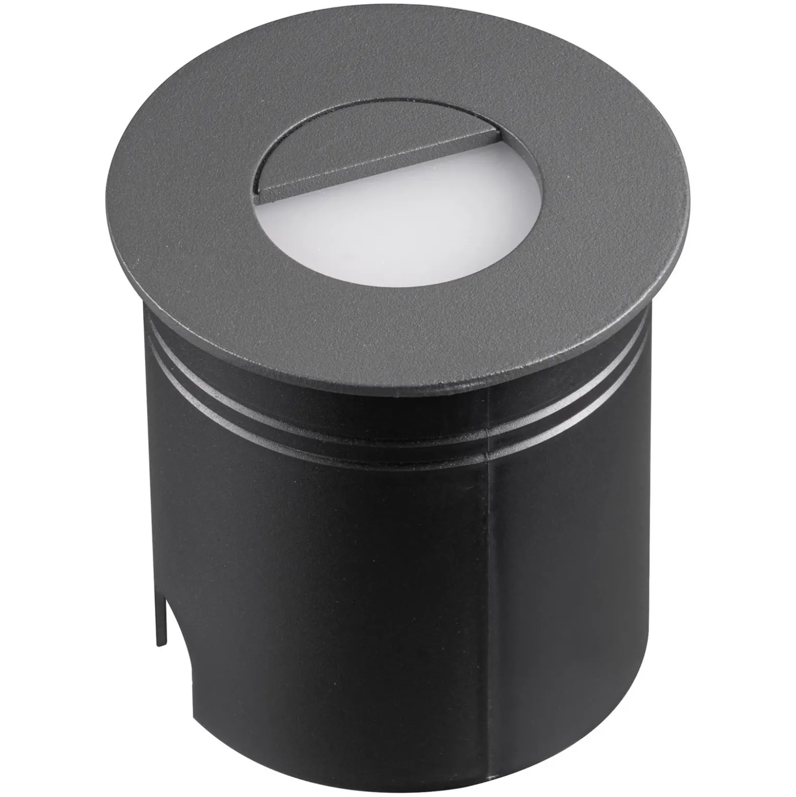 Lámpara empotrable LED Aspen con difusor, redonda, gris