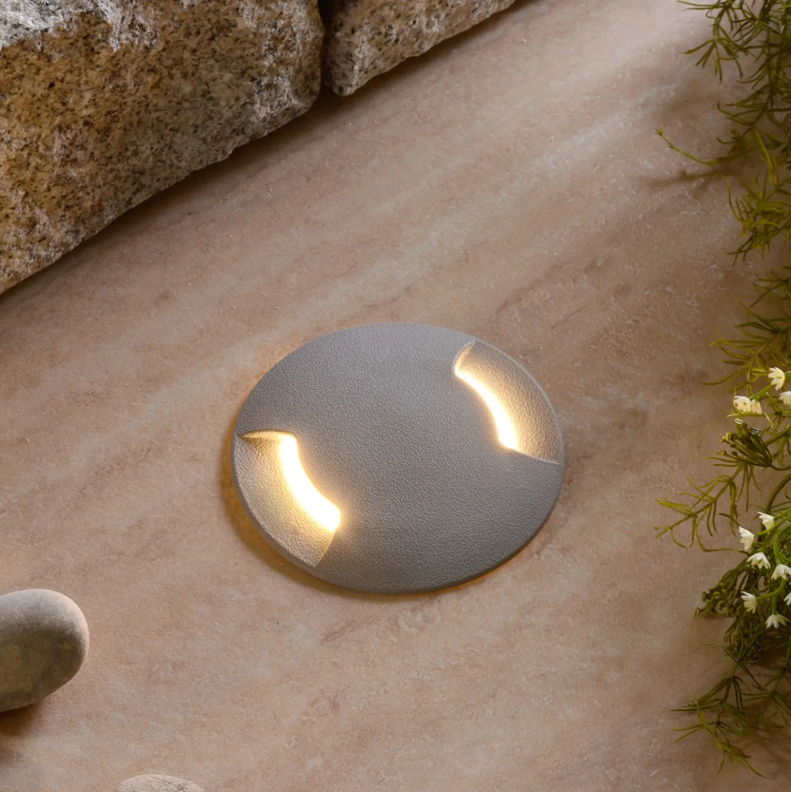 Lámpara empotrable LED de suelo Ceci 120-2L gris CCT
