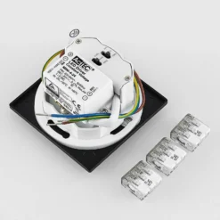 Lámpara empotrable LED Molto Luce Wall 68 R Sina IP44 SQ, negra