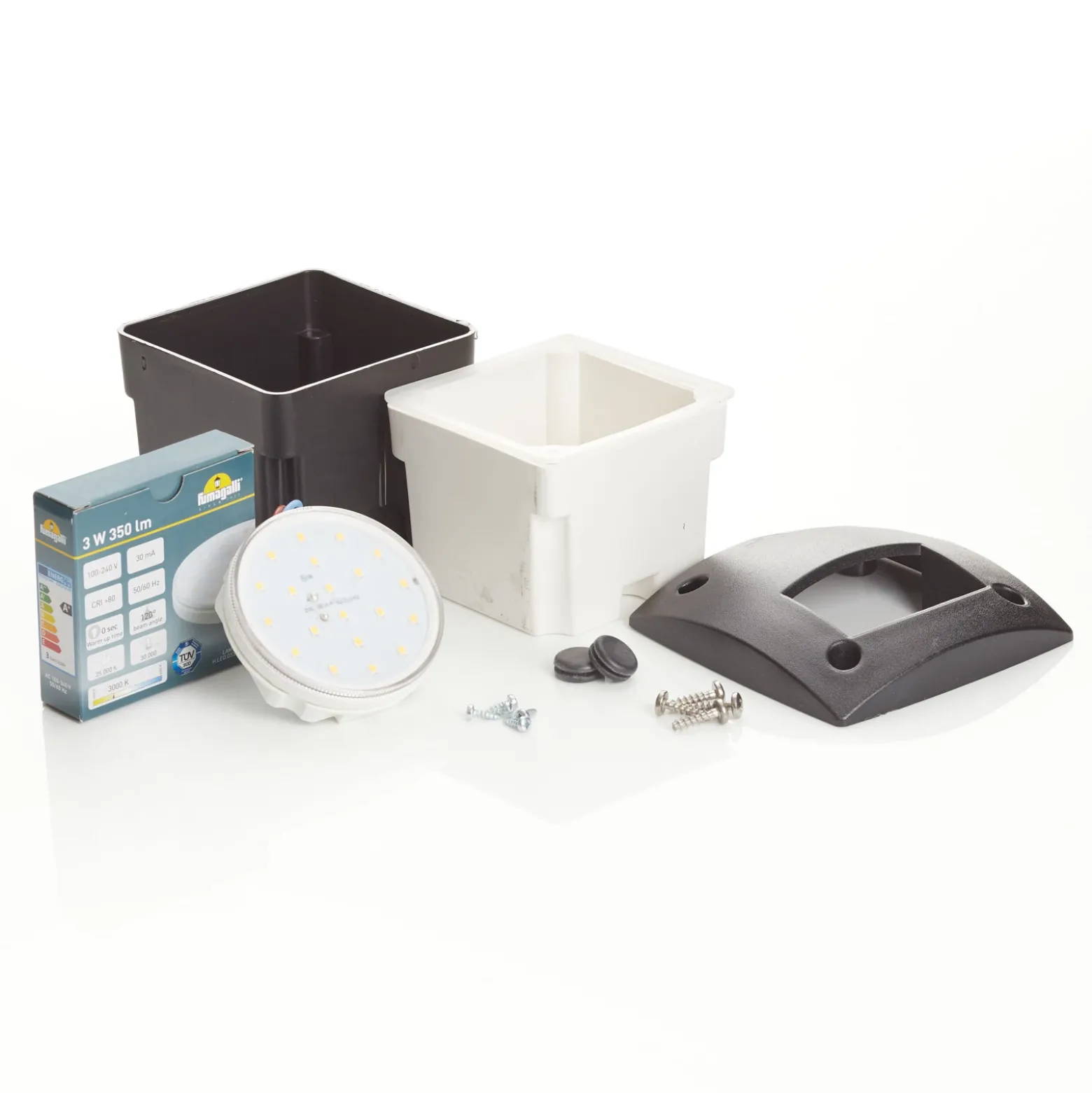 Lámpara empotrada LED Leti 100 Square-ST negro CCT
