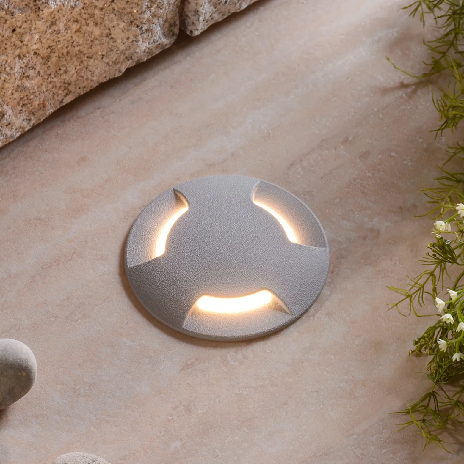 Lámpara empotrada suelo LED Ceci 120-3L gris CCT