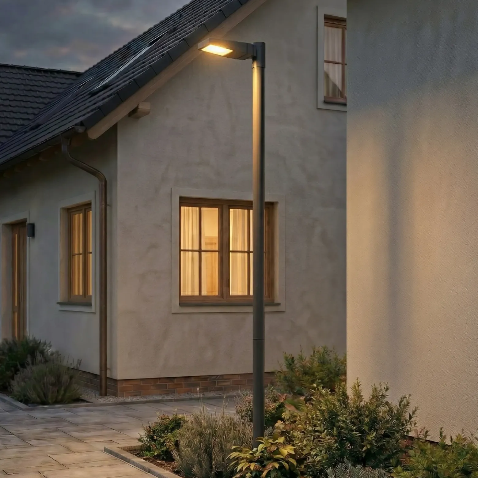Lámpara exterior LED Arcchio Nefarius, 250 cm, gris oscuro, IP65