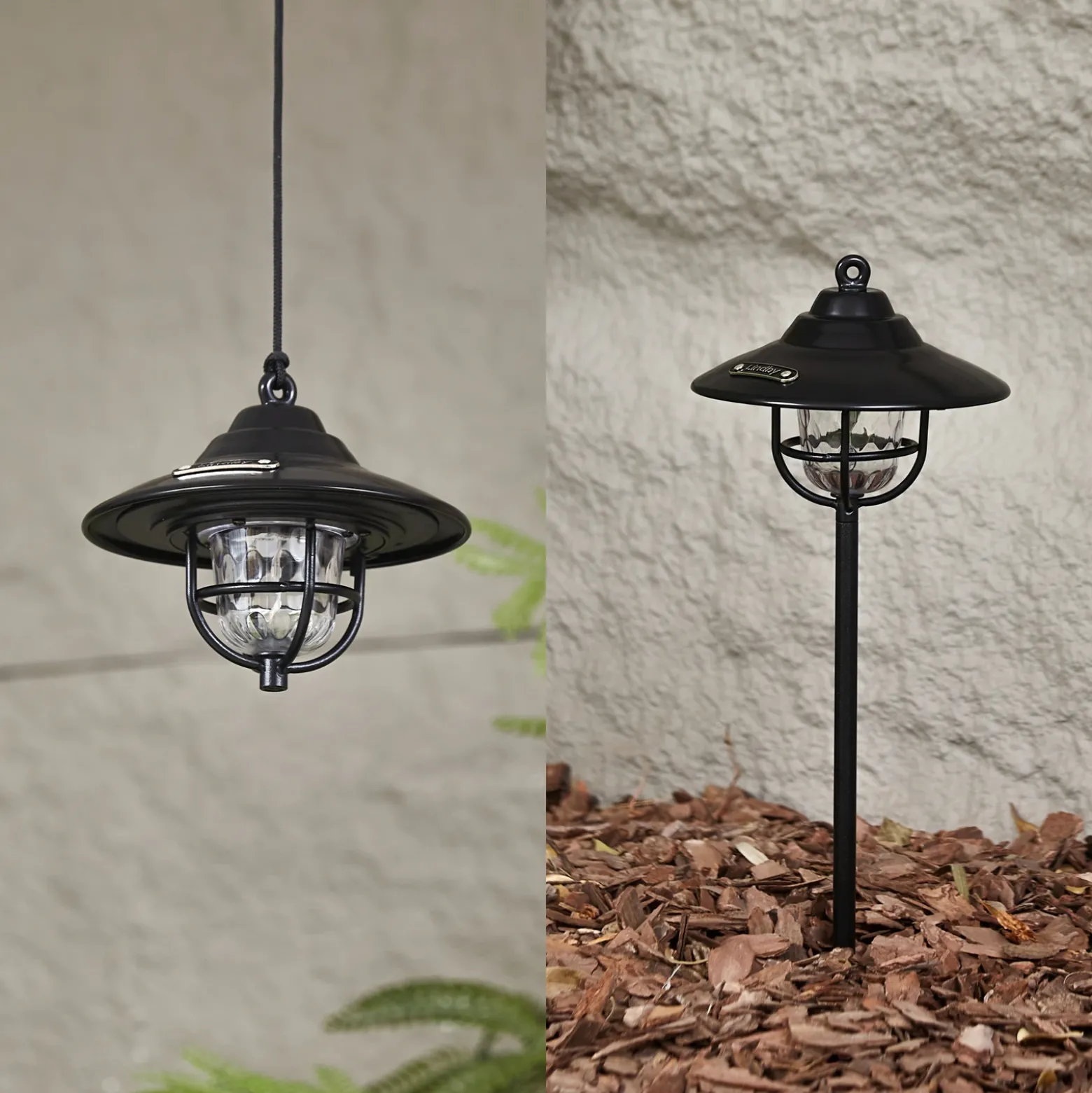 Lámpara exterior LED Lindby Ketil, negra, pica de tierra, batería