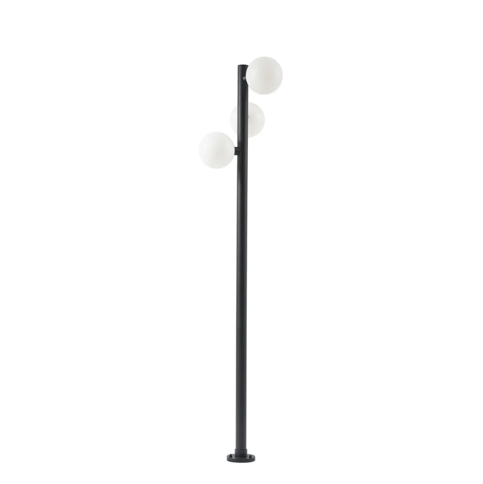 Lámpara exterior LED Lucande Asane, negra, 3 luces, 222 cm, CCT