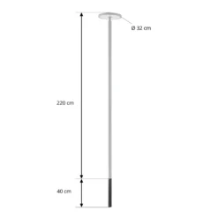 Lámpara exterior LED Lucande Akito, gris claro, altura 260 cm, IP54