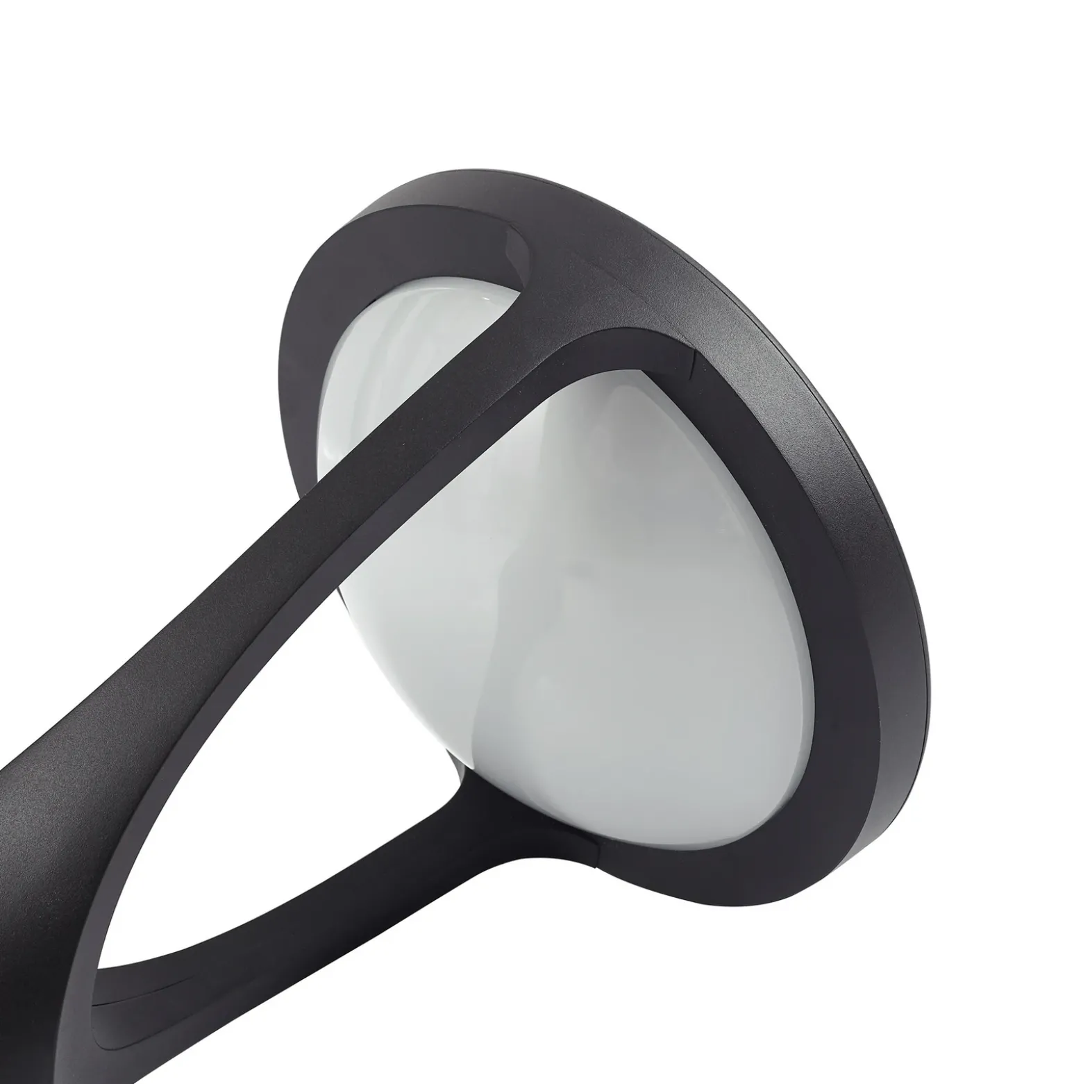 Lámpara exterior LED Lucande Filor, negra, de aluminio, 250 cm