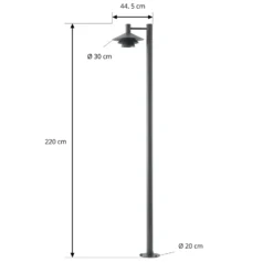 Lámpara exterior LED Lucande Montaro, antracita, 220 cm, IP54