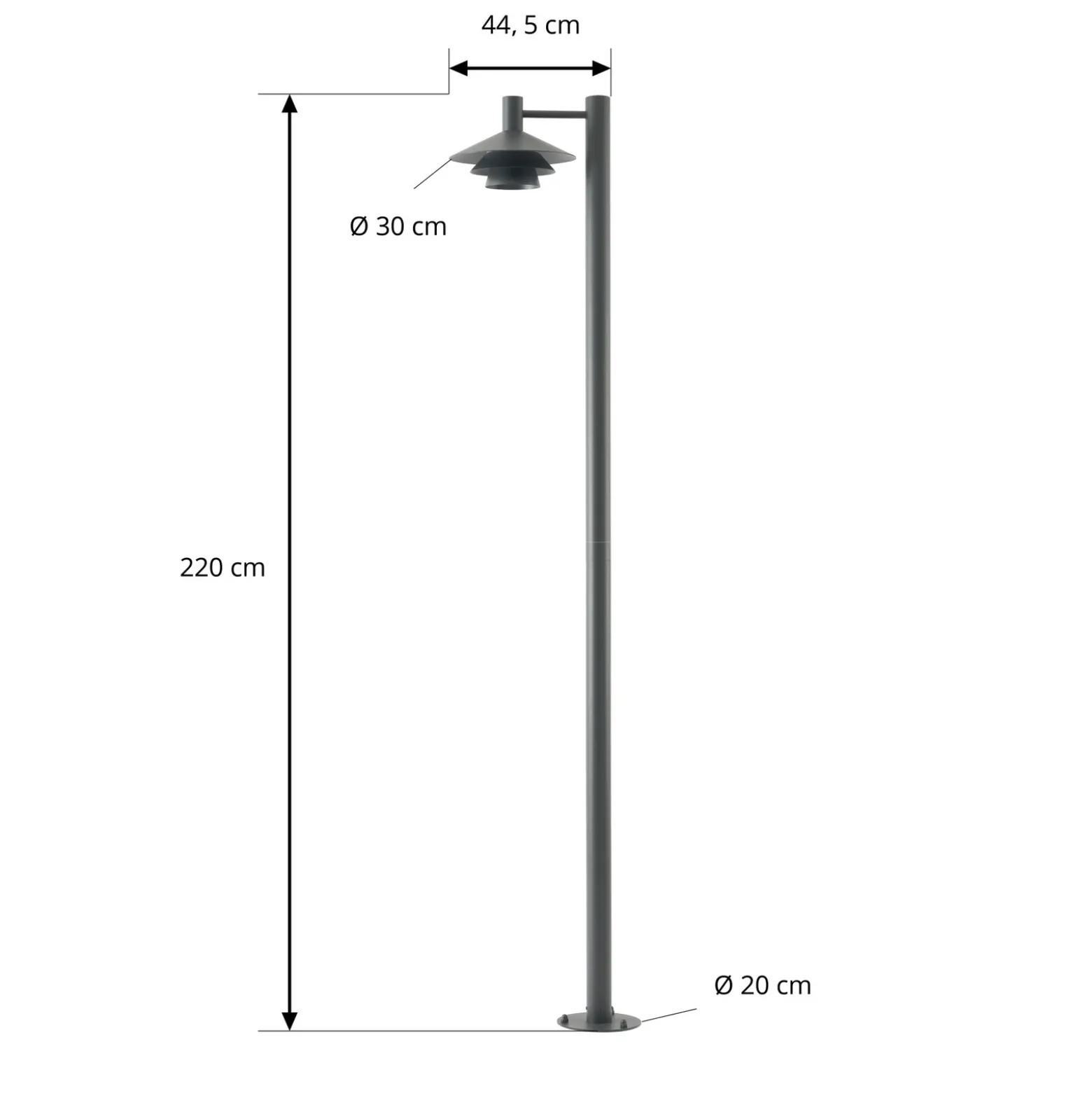 Lámpara exterior LED Lucande Montaro, antracita, 220 cm, IP54