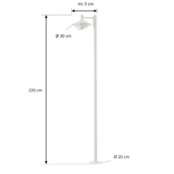 Lámpara exterior LED Lucande Montaro, blanca, 220 cm, IP54