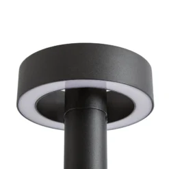 Lámpara exterior LED Lucande Nirella, 200 cm, negra, CCT, IP65