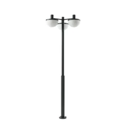 Lámpara exterior LED Lucande Toras, negra, con 3 luces, atenuable en CCT