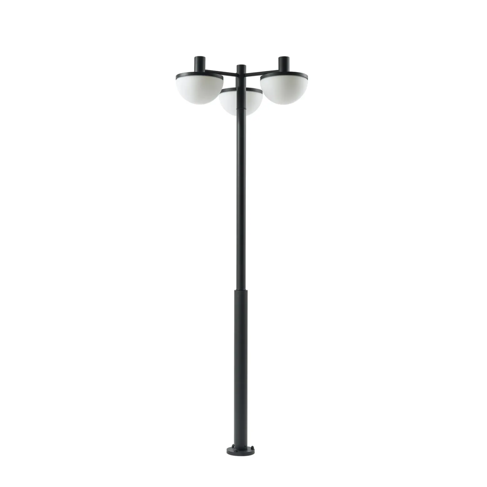 Lámpara exterior LED Lucande Toras, negra, con 3 luces, atenuable en CCT