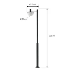 Lámpara exterior LED Lucande Toras, negra, de 1 luz, CCT atenuable