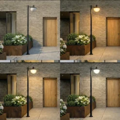 Lámpara exterior LED Lucande Toras, negra, de 1 luz, CCT atenuable