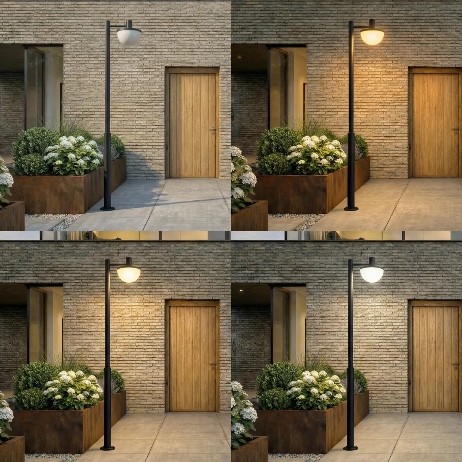 Lámpara exterior LED Lucande Toras, negra, de 1 luz, CCT atenuable