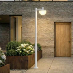 Lámpara exterior LED Lucande Toras, gris claro, 1 luz, CCT atenuable
