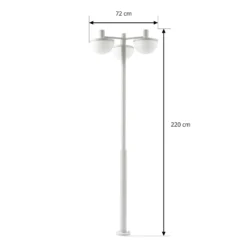 Lámpara exterior LED Lucande Toras, gris claro, 3 luces, CCT atenuable