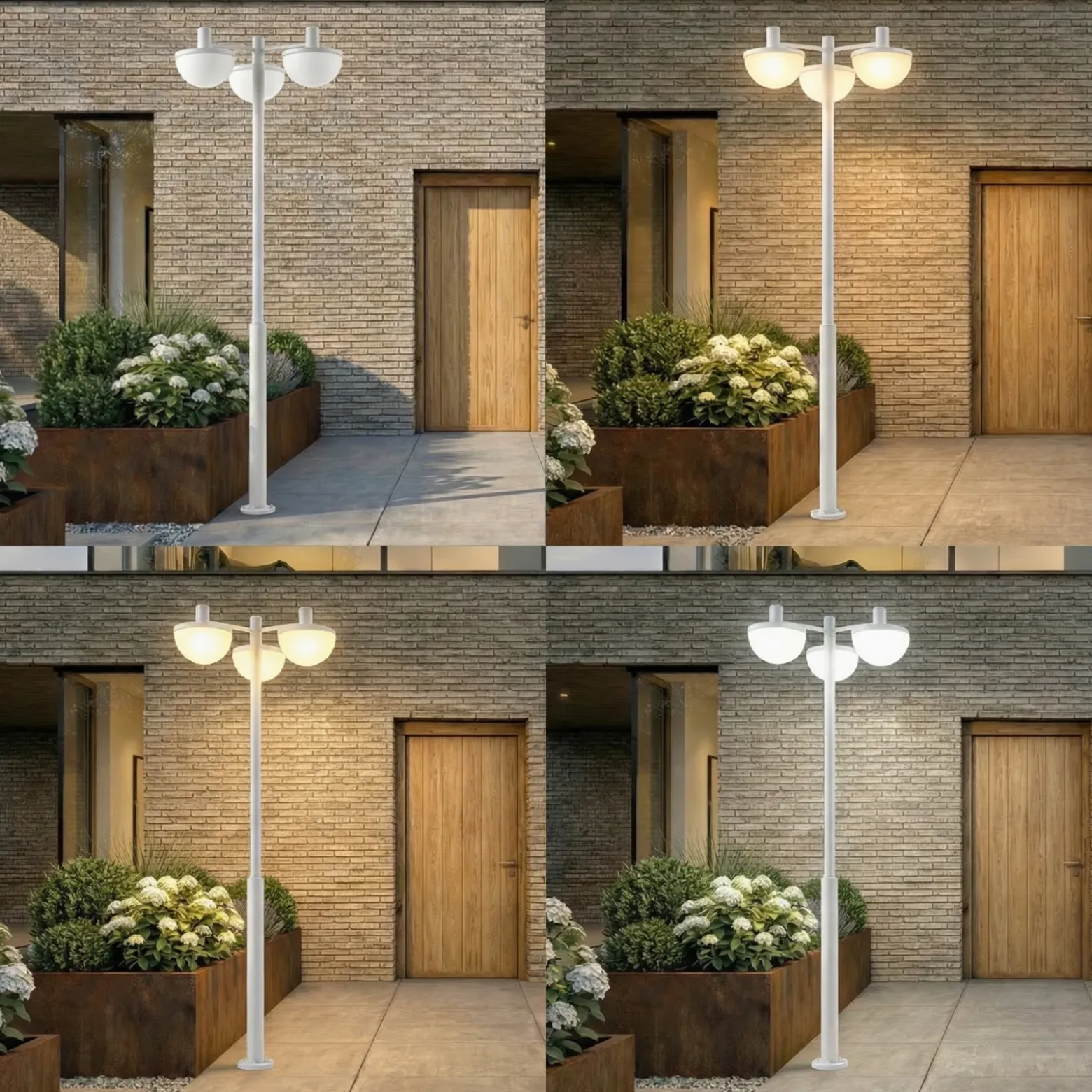 Lámpara exterior LED Lucande Toras, gris claro, 3 luces, CCT atenuable