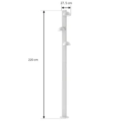 Lámpara exterior LED Lucande Velira, gris claro, 220 cm, 3 luces
