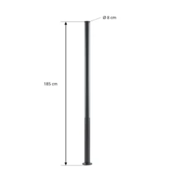 Lámpara exterior LED Lynel de Lucande, antracita, altura 200 cm, IP54