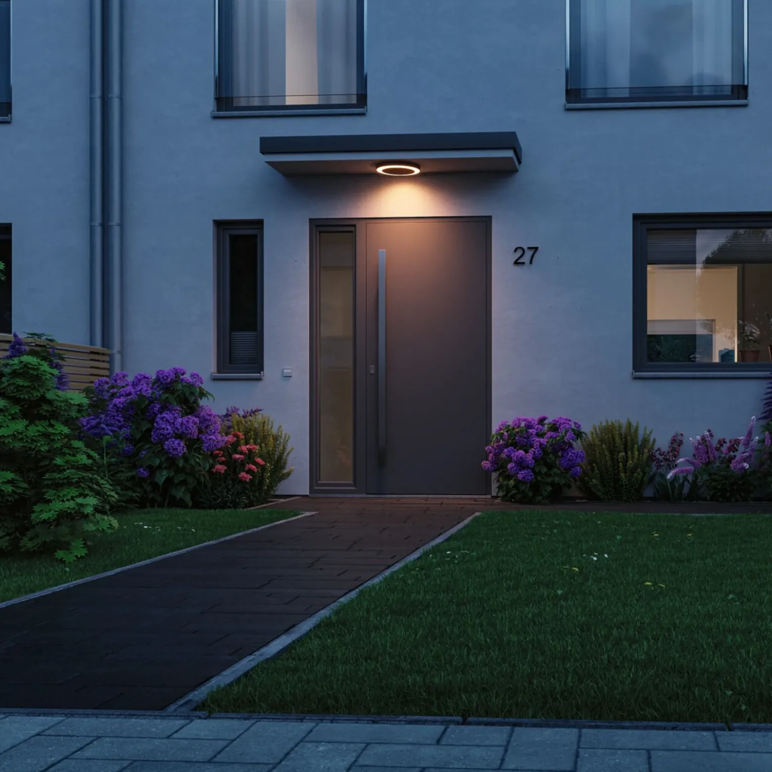 Lámpara exterior LED Paulmann Circula ZigBee, color antracita