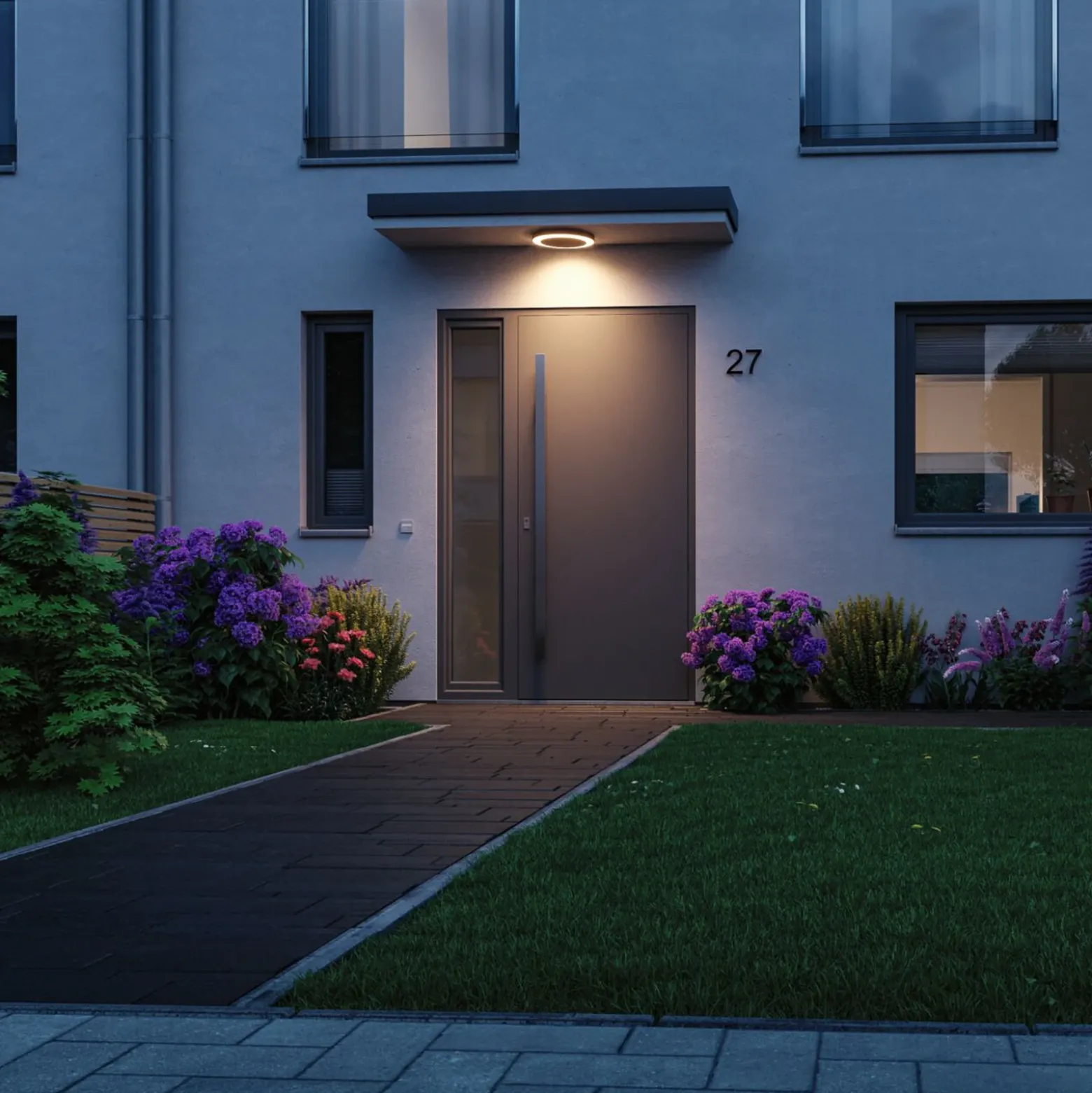 Lámpara exterior LED Paulmann Circula ZigBee, color antracita