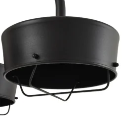 Lámpara exterior LED PRIOS Thorus, 204 cm, negro, 3 luces, IP44