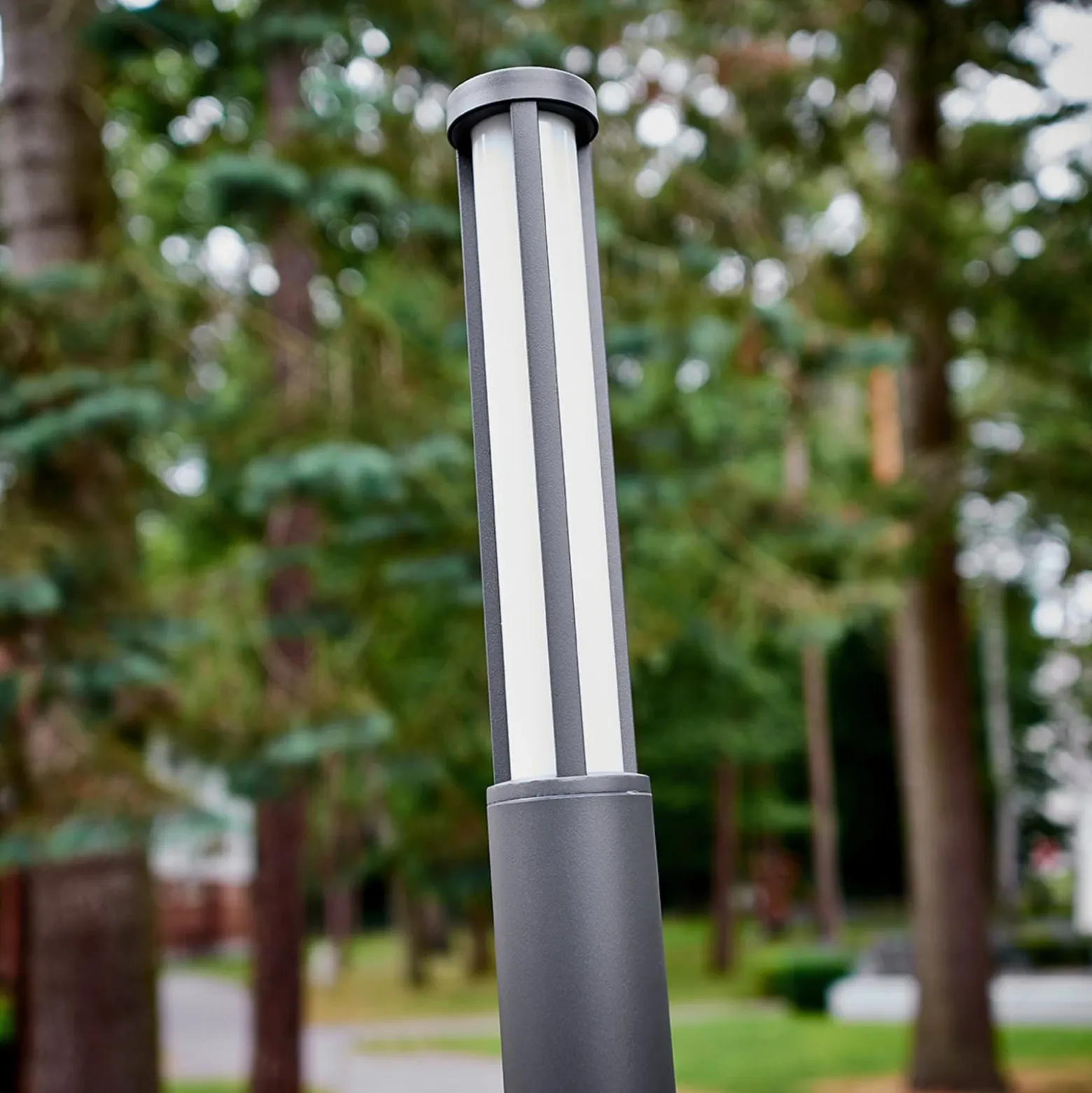 Lámpara exterior LED Sidny de Lucande, 220 cm, antracita, IP54