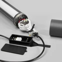 Lámpara exterior LED Sidny de Lucande, 220 cm, antracita, IP54