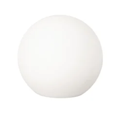 Lámpara exterior LED solar Dabus, Ø 25 cm, esfera, blanco, acrílico