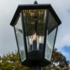 Lámpara exterior LED solar LONDON, negra, altura 227 cm, IP44