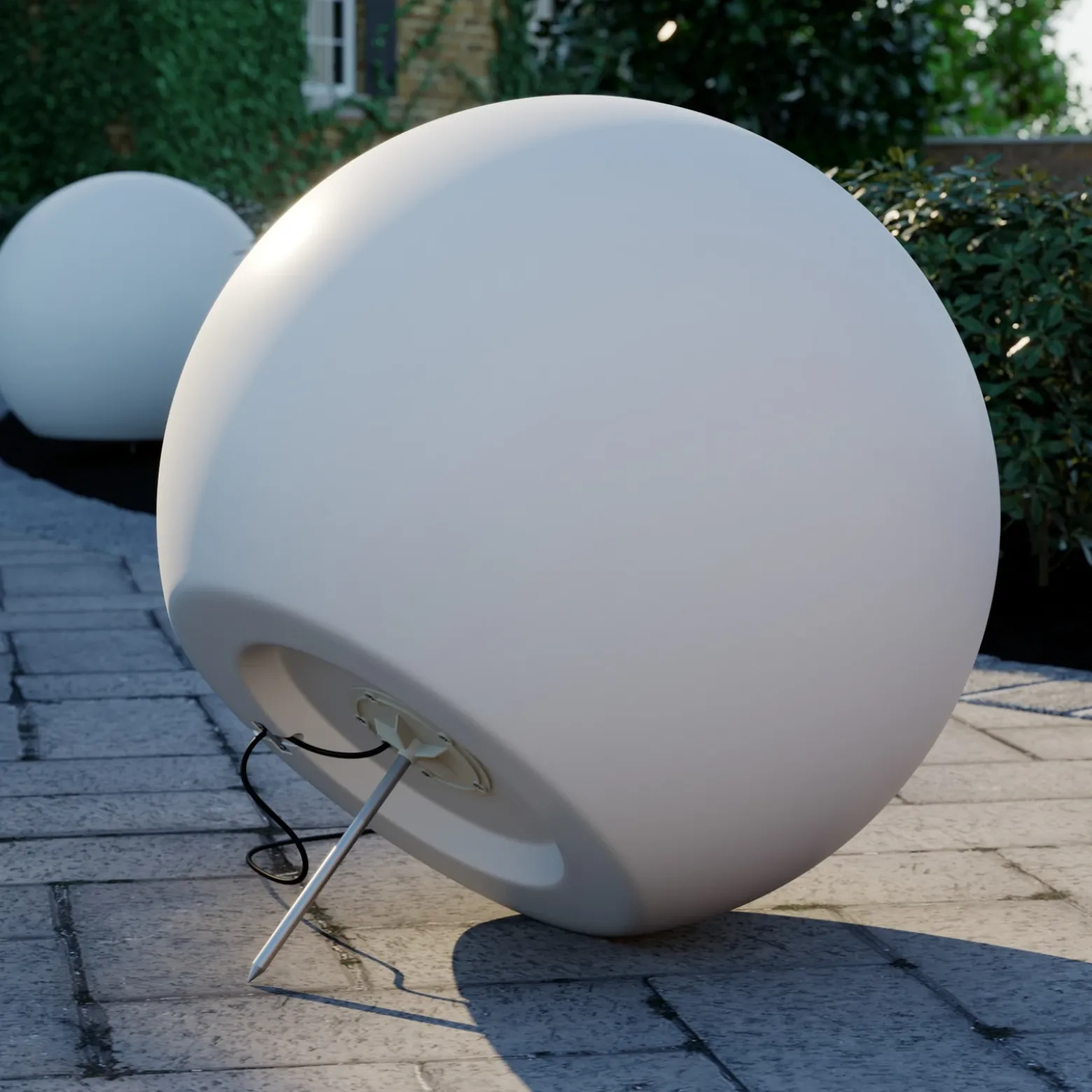 Lámpara globo Cumulus L, Ø 60 cm, blanca, plástico, IP44, E27