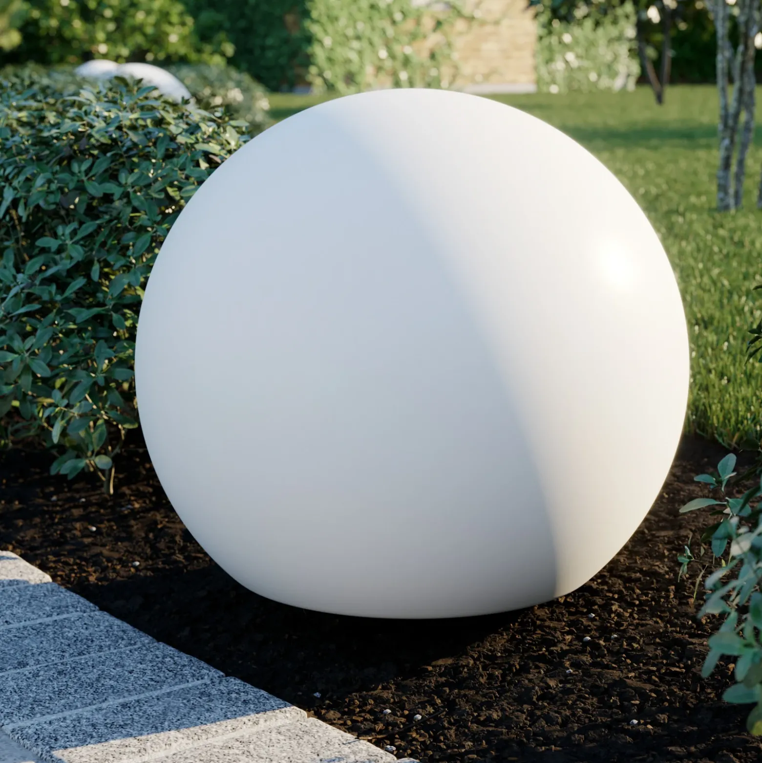 Lámpara globo Cumulus L, Ø 60 cm, blanca, plástico, IP44, E27