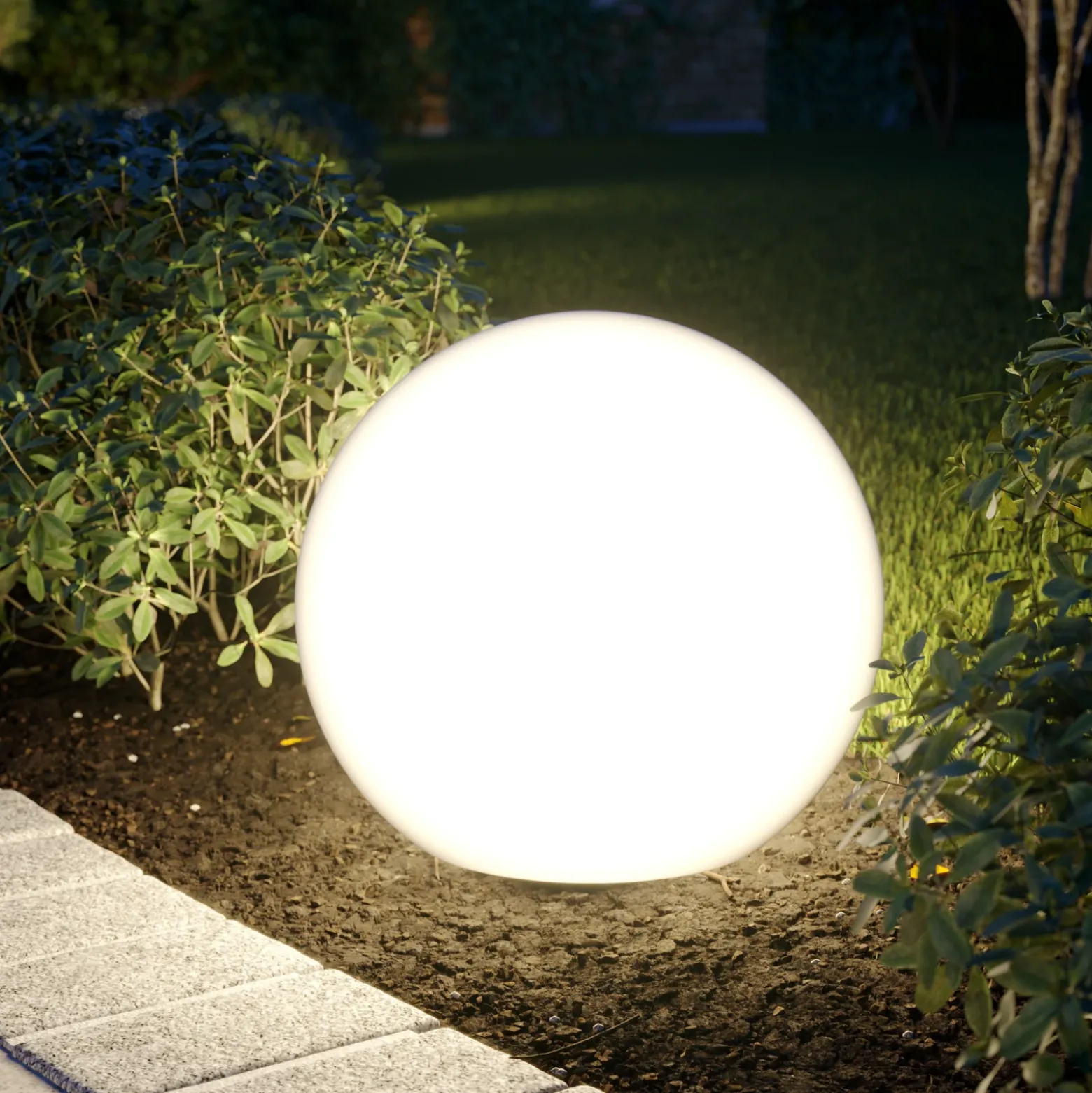 Lámpara globo Cumulus M, Ø 45 cm, blanca, plástico, IP44, E27