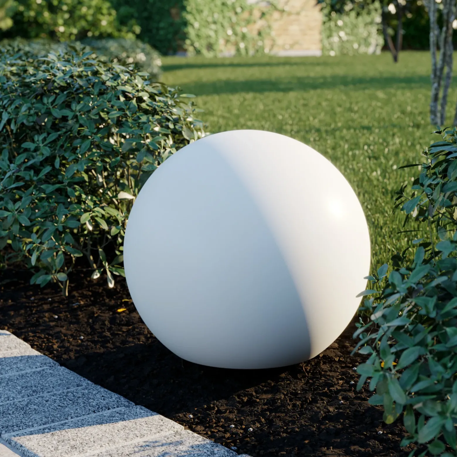 Lámpara globo Cumulus M, Ø 45 cm, blanca, plástico, IP44, E27
